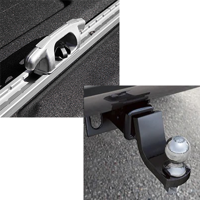 Truck bed storage boxes and rear bumper step assist